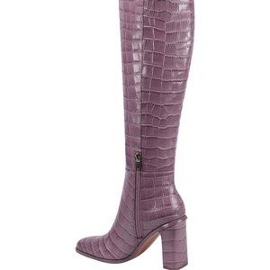 Purple Faux Crocodile Boots